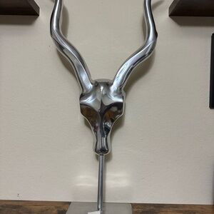 Polished Silver Gazelle Sculpture